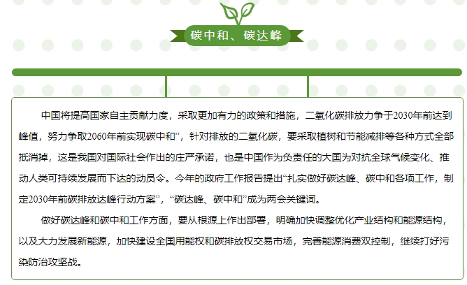 “碳中和、碳達峰”構建綠色、低碳、循環的可持續發展經濟體系